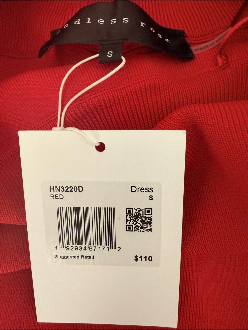 NWT, Anthropologie, Endless Rose Off-Shoulder Red Mini Dress, Small - Picture 9 of 10